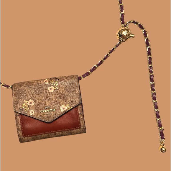 Rare COACH Signature Canvas Floral Compact Wallet - Picture 2 of 13